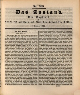 Das Ausland Samstag 5. November 1842