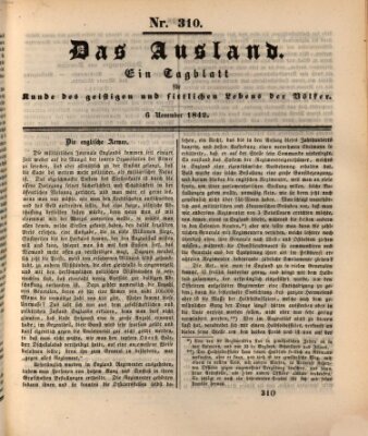 Das Ausland Sonntag 6. November 1842