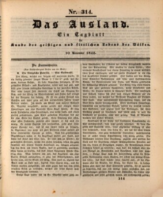 Das Ausland Donnerstag 10. November 1842