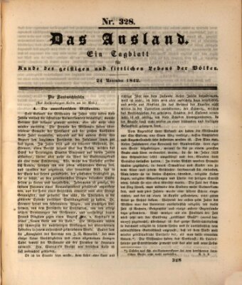 Das Ausland Donnerstag 24. November 1842