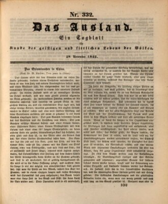 Das Ausland Montag 28. November 1842