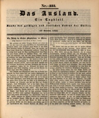 Das Ausland Dienstag 29. November 1842