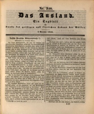 Das Ausland Dienstag 6. Dezember 1842