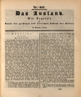 Das Ausland Dienstag 13. Dezember 1842