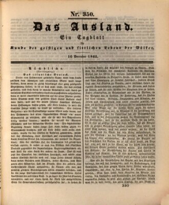 Das Ausland Freitag 16. Dezember 1842