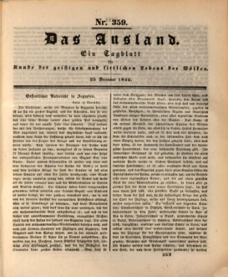 Das Ausland Sonntag 25. Dezember 1842