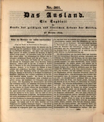 Das Ausland Dienstag 27. Dezember 1842