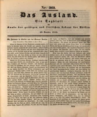 Das Ausland Mittwoch 28. Dezember 1842