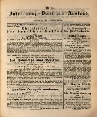 Das Ausland Samstag 31. Dezember 1842