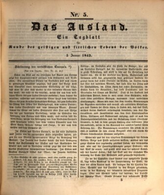 Das Ausland Donnerstag 5. Januar 1843