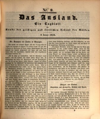 Das Ausland Montag 9. Januar 1843