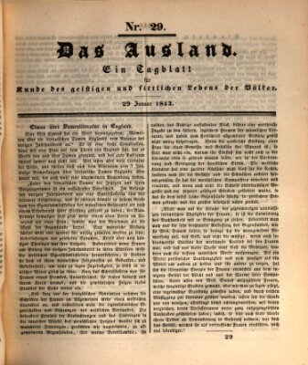 Das Ausland Sonntag 29. Januar 1843