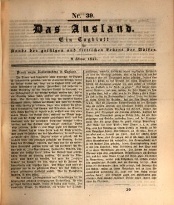 Das Ausland Mittwoch 8. Februar 1843