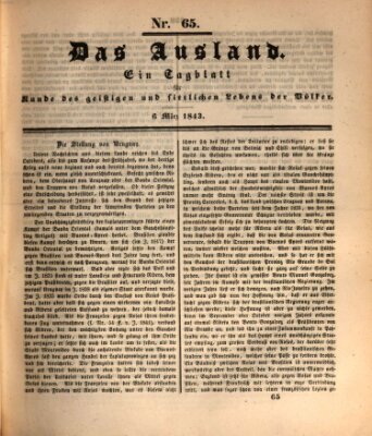 Das Ausland Montag 6. März 1843