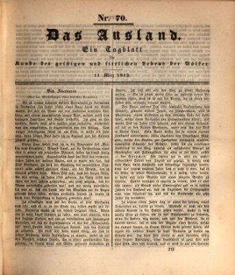 Das Ausland Samstag 11. März 1843