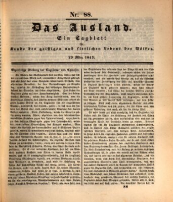 Das Ausland Mittwoch 29. März 1843