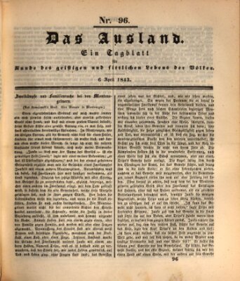 Das Ausland Donnerstag 6. April 1843