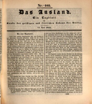 Das Ausland Samstag 15. April 1843