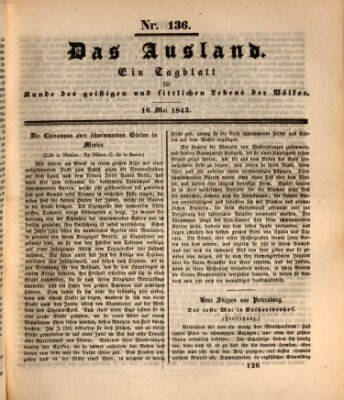 Das Ausland Dienstag 16. Mai 1843