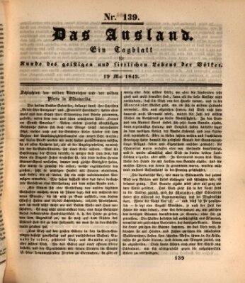 Das Ausland Freitag 19. Mai 1843