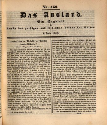 Das Ausland Donnerstag 8. Juni 1843