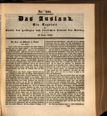 Das Ausland Samstag 10. Juni 1843