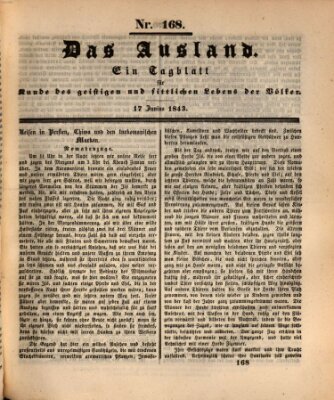 Das Ausland Samstag 17. Juni 1843