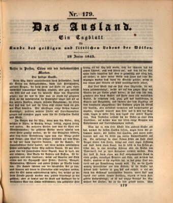 Das Ausland Mittwoch 28. Juni 1843