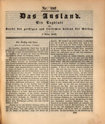 Das Ausland Donnerstag 6. Juli 1843