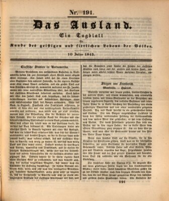 Das Ausland Montag 10. Juli 1843