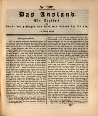 Das Ausland Sonntag 16. Juli 1843