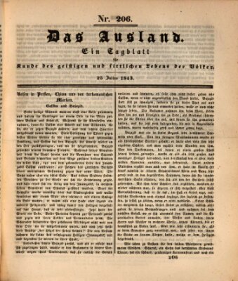 Das Ausland Dienstag 25. Juli 1843