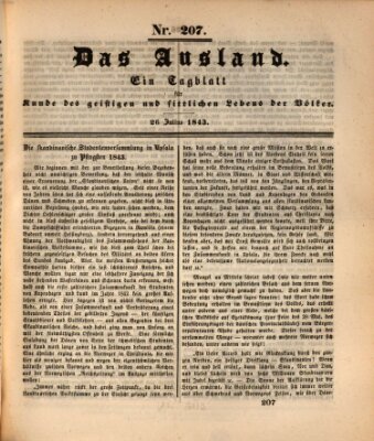 Das Ausland Mittwoch 26. Juli 1843