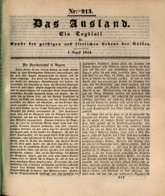 Das Ausland Dienstag 1. August 1843