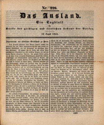 Das Ausland Mittwoch 16. August 1843