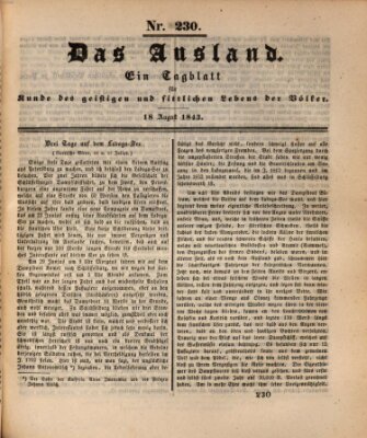 Das Ausland Freitag 18. August 1843