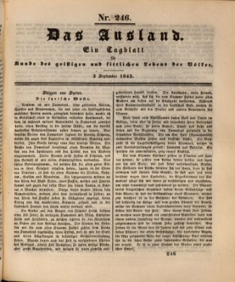 Das Ausland Sonntag 3. September 1843