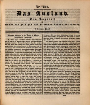 Das Ausland Freitag 8. September 1843