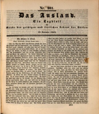 Das Ausland Montag 18. September 1843