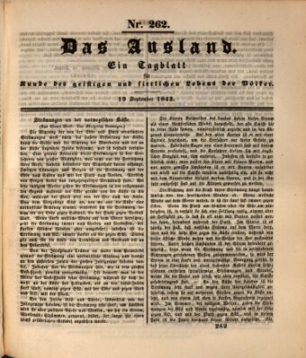 Das Ausland Dienstag 19. September 1843