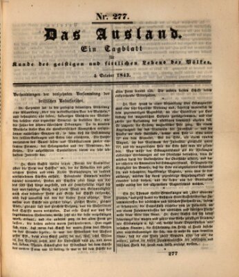 Das Ausland Mittwoch 4. Oktober 1843