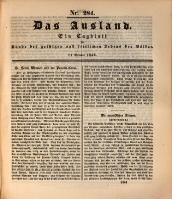 Das Ausland Mittwoch 11. Oktober 1843