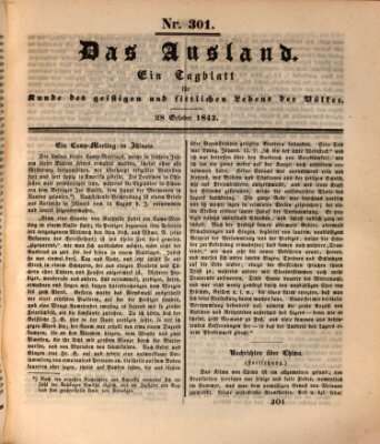 Das Ausland Samstag 28. Oktober 1843