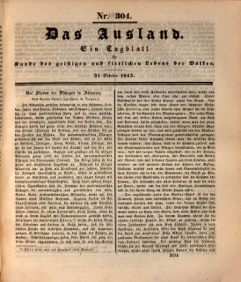 Das Ausland Dienstag 31. Oktober 1843