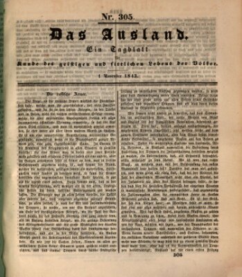 Das Ausland Mittwoch 1. November 1843