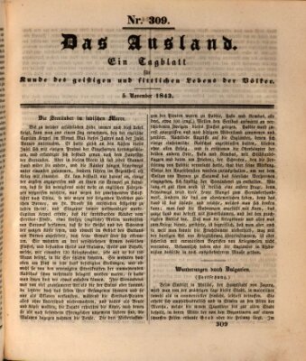 Das Ausland Sonntag 5. November 1843