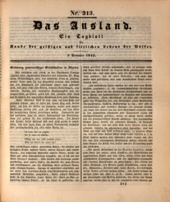 Das Ausland Donnerstag 9. November 1843