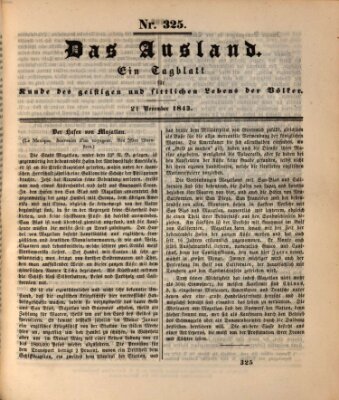 Das Ausland Dienstag 21. November 1843