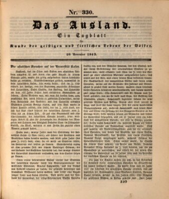 Das Ausland Sonntag 26. November 1843