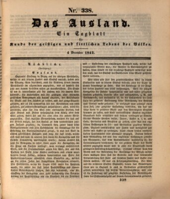 Das Ausland Montag 4. Dezember 1843